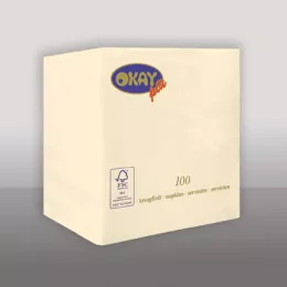 Serviette 25x25 2c champagne (6D)